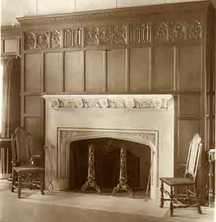 Fireplace in Martha Cook, courtesy of Bentley Historical Library.