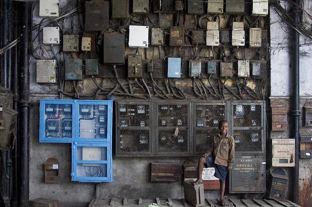 Electric circuits in a bulding Calcutta Kolkata India. Image credit: Jorge Royan (Own work) [CC-BY-SA-3.0 (http://creativecommons.org/licenses/by-sa/3.0)], via Wikimedia Commons