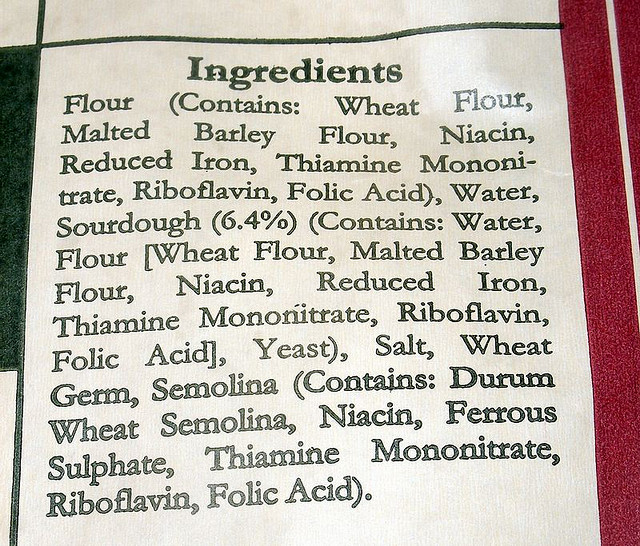 Ingredient list. Image credit: flickr.com user Anders Sandberg