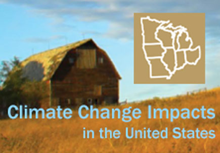 A field landscape with a barn and a graphic of the Midwest region in the upper left corner. 