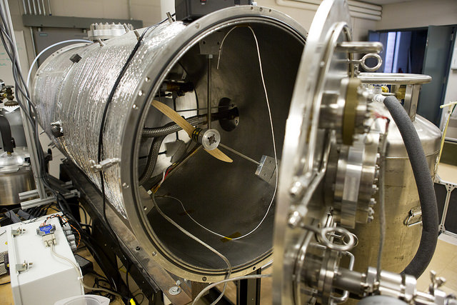 The chamber simulates the atmospheric conditions of Mars in hopes of producing water through the interaction of salt with the atmospheric conditions simulated by the chamber. The resulting research allows Astrobiologists to postulate about the potential of life on Mars. 