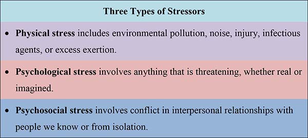 Three types of stressors