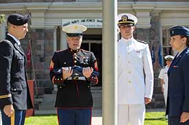 Cadets fold flag
