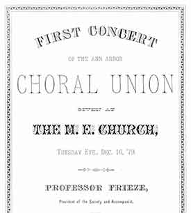 Choral Union concert program, 1879