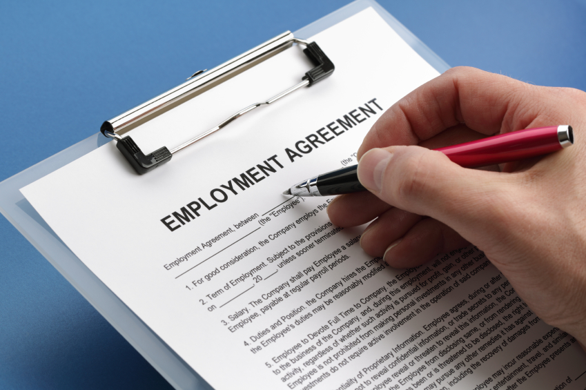 Employment agreement. (stock image)
