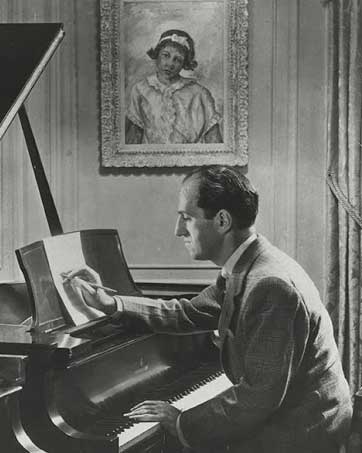 Gershwin at the piano, courtesy of the Library of Congress