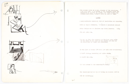 The U-M collection includes Welles' own script pages from Heart of Darkness, which appears to be the first screenplay he ever wrote. It was an ambitious undertaking, since adapting Joseph Conrad's prose to film was no easy task. (Image courtesy of the Special Collections Library at the University of Michigan.)