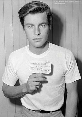Robert Wagner poses with his placard for a 1953 production of Titanic. Wagner began his career in 1950 as a Twentieth Century Fox contract player.