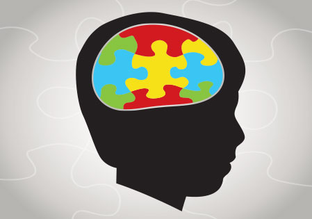 Child autism silhouette illustration. (stock image)