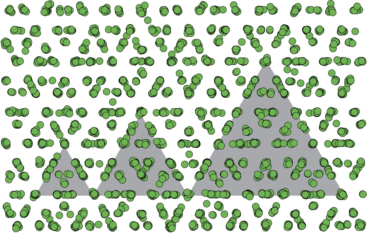 Patterns in the quasicrystal simulated by Michigan Engineering researchers reflect the Golden Ratio. The ratio was also found in the relationship of the distances of particle interactions. Image by Michael Engel.
