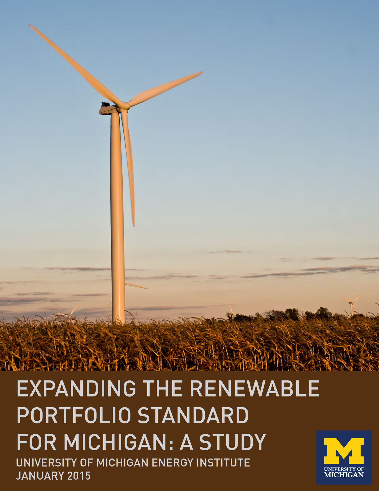 Report cover: Expanding the renewable  portfolio standard for Michigan: A study