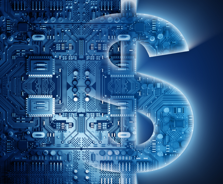A motherboard turns into a dollar sign. (stock image)