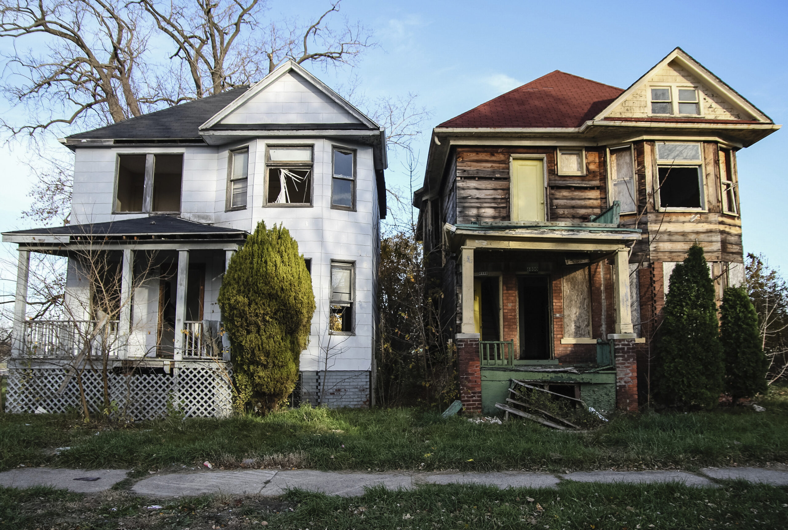Abandoned houses in Detroit. (stock image)