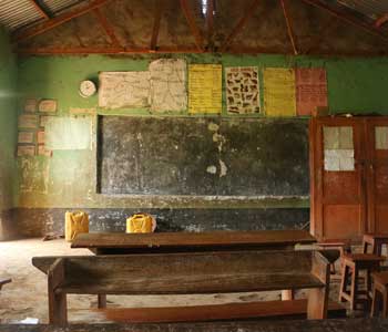 Classroom interior, Uganda.