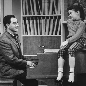 Danny Thomas and Angela Cartwright in the popular '50s sitcom, "Make Room For Daddy."