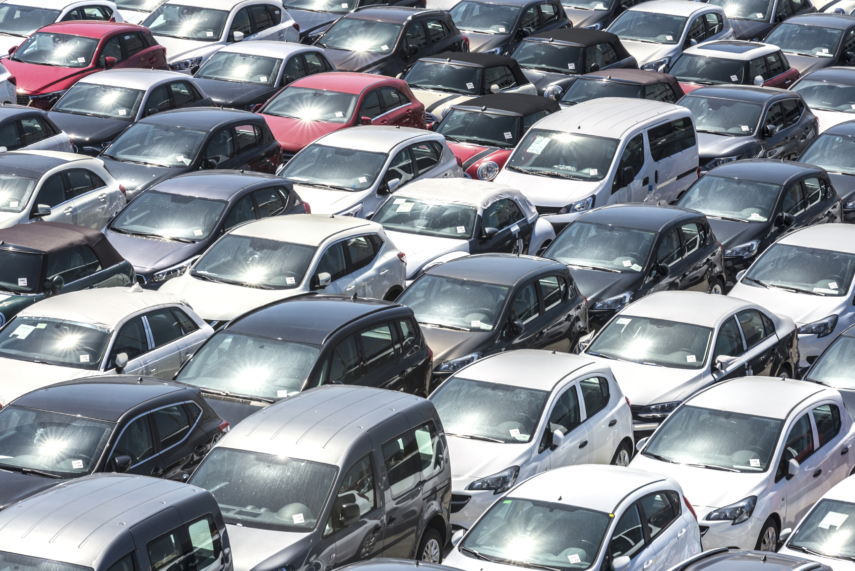 New car lot. (stock image)