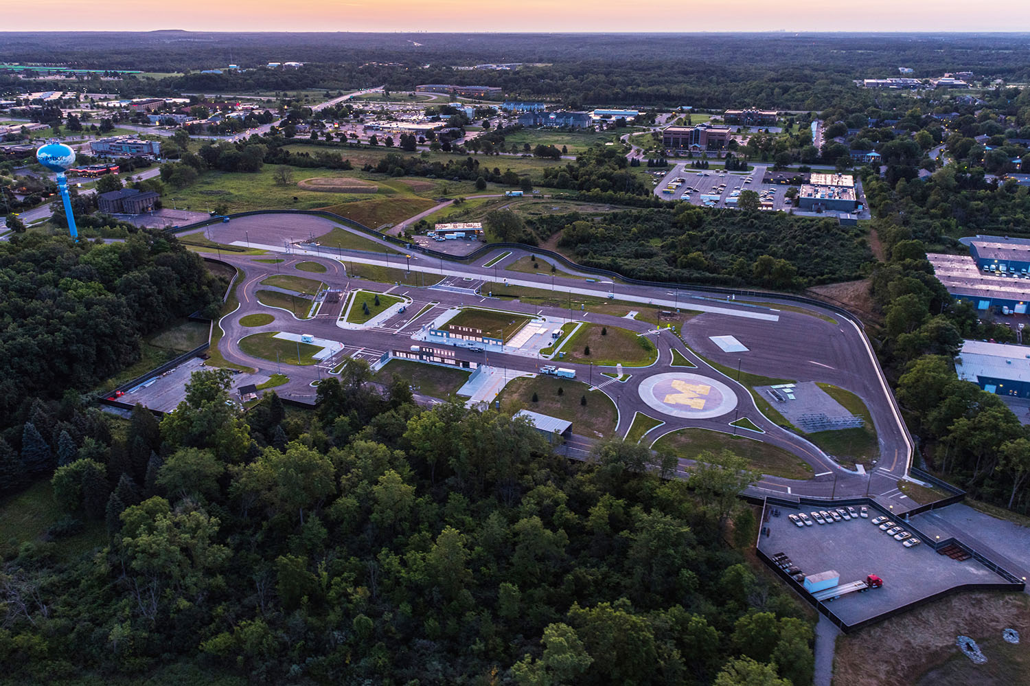Arial view of Mcity.