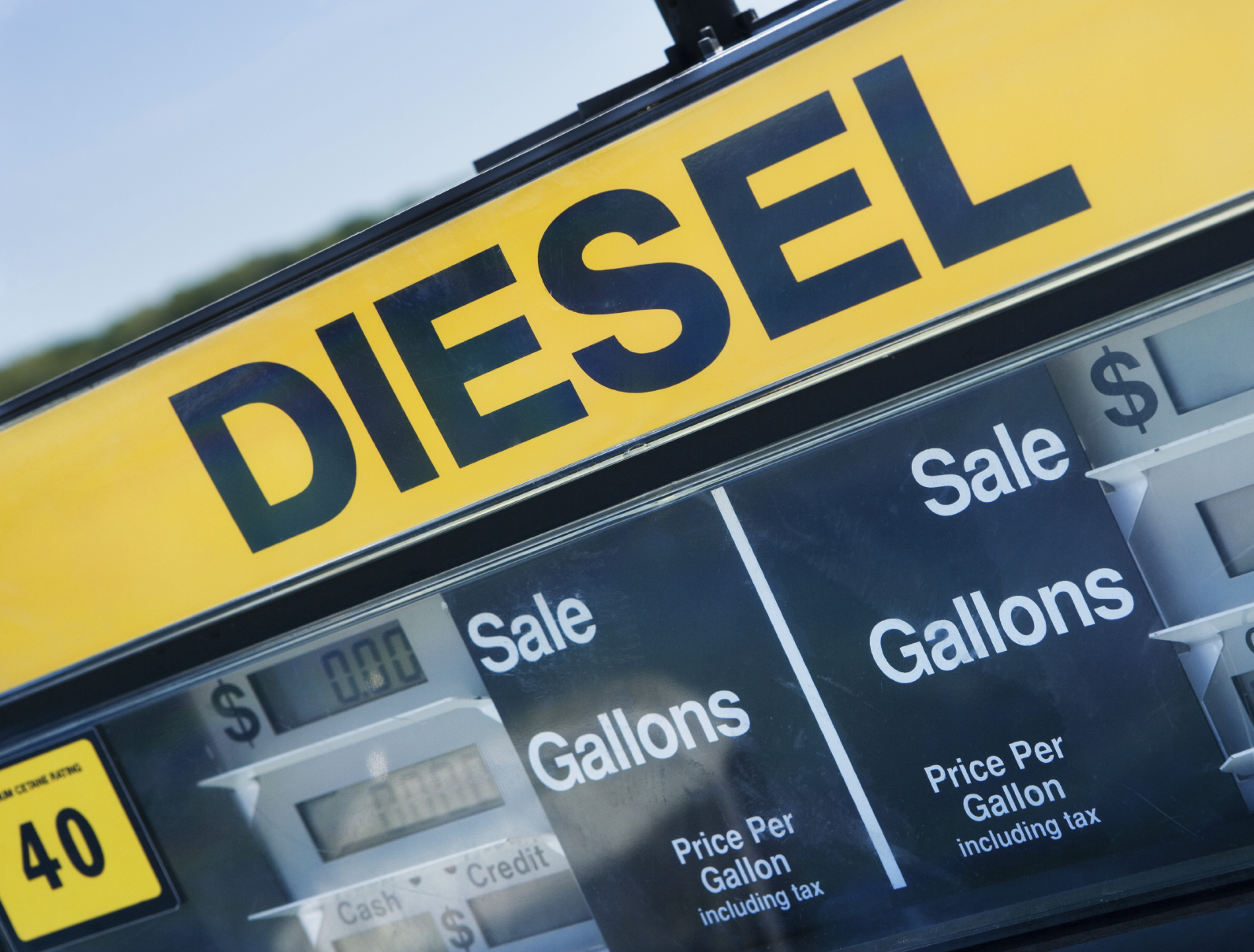 A picture of a diesel gas pump. (stock image)