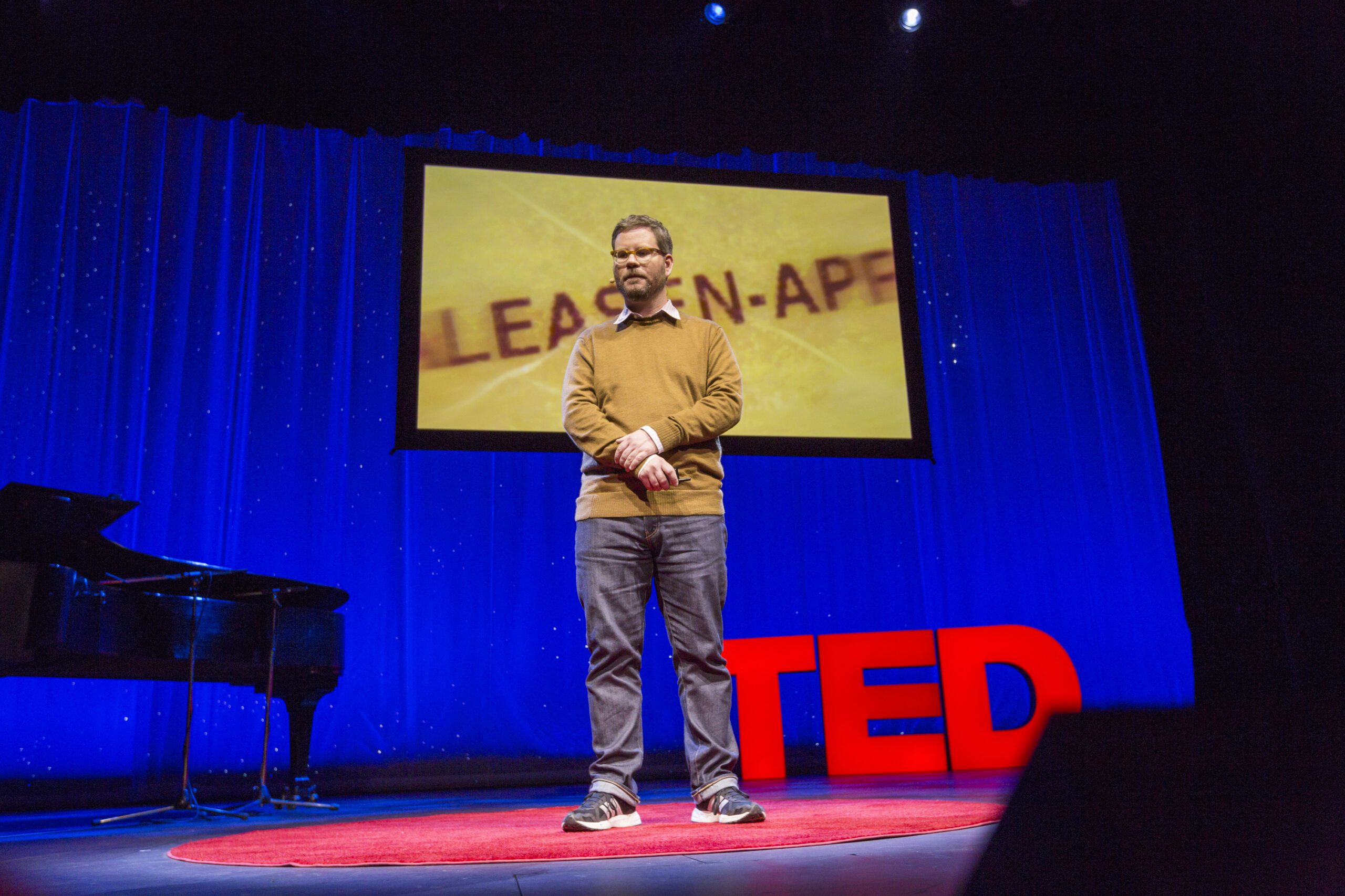 Matt Kenyon, 2015 TED Fellow and U-M Stamps School of Art & Design professor presented his “Notepad” project to an audience at the 2015 Global TED conference that took place in Vancouver, BC in March of this year. Image credit: Ryan Lash