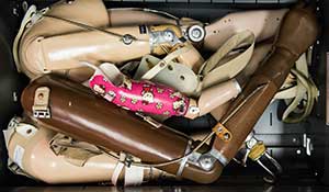 Drawer full of prosthetics