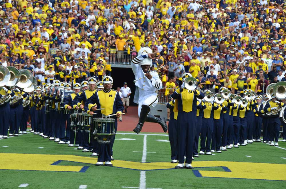 Michigan Marching Band. Courtesy of U-M School of Music, Theatre & Dance. 