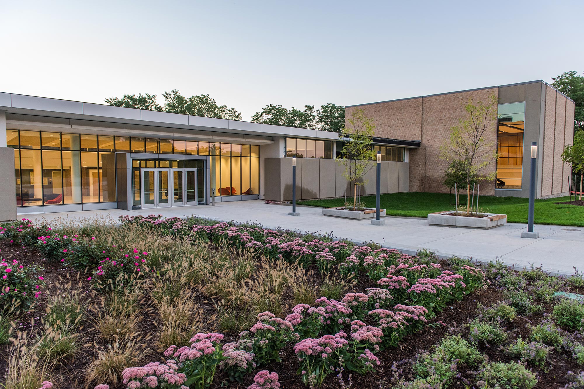 Brehm Pavilion, new main entrance to Moore Building. Images: Eric Bronson, Michigan Photography