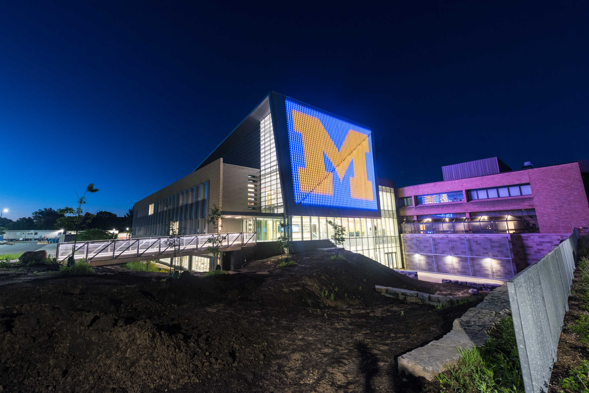 Digital display at the GG Brown building just before sunrise. Image credit: Daryl Marshke, Michigan Photography