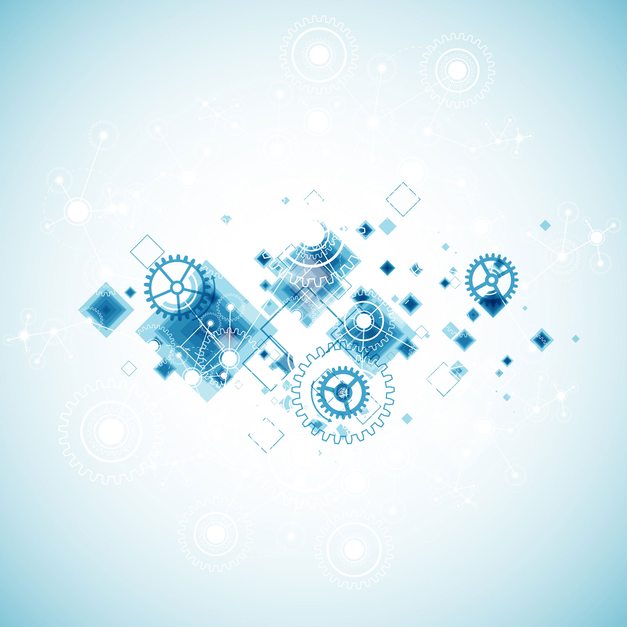 Abstract image of gears and manufacturing elements. (stock image)