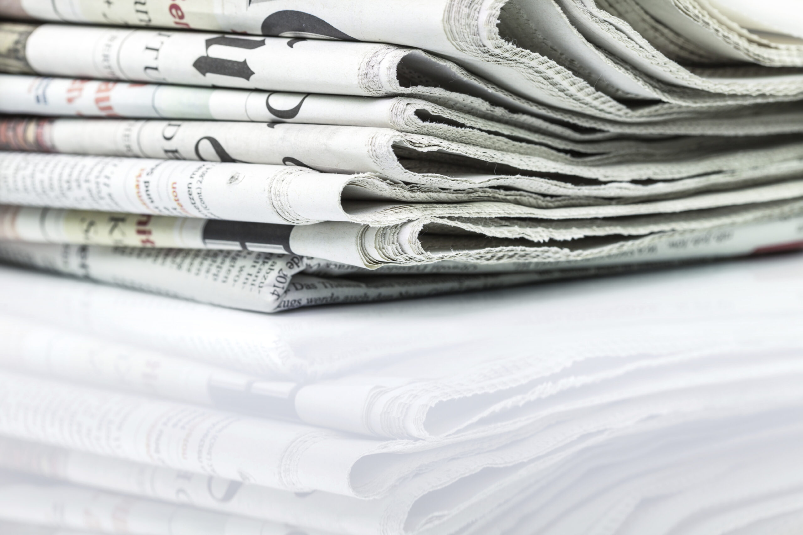 Stack of newspapers. (stock image)