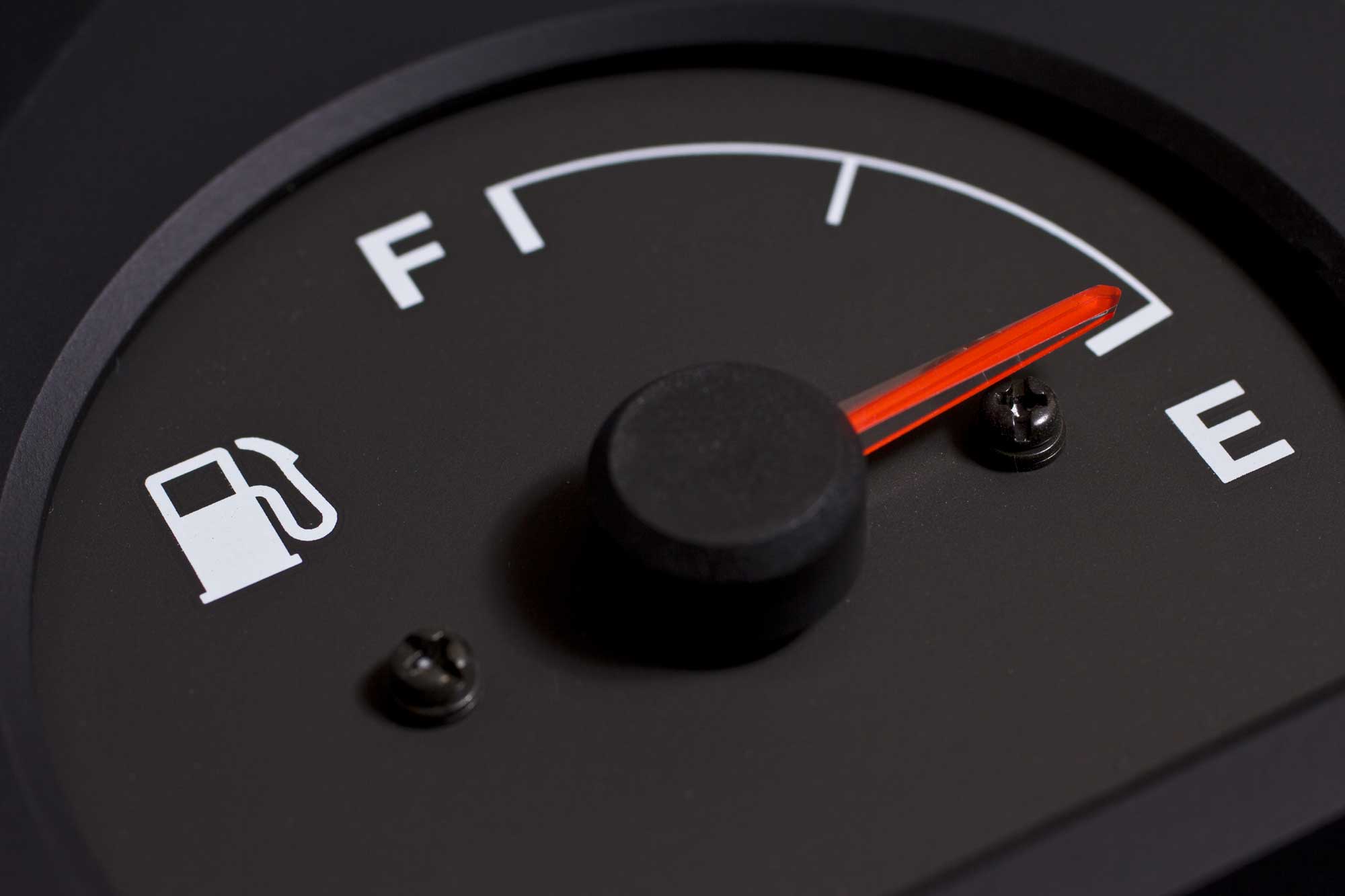 A vehicle fuel gauge showing full. (stock image)