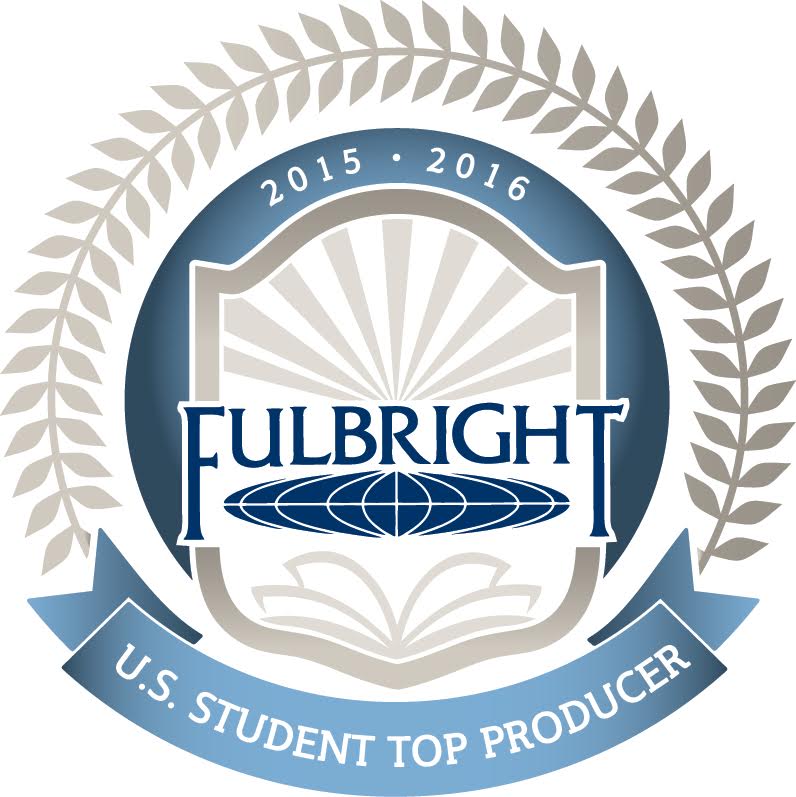 2015-2016 Fulbritght U.S. Student Top Producer badge graphic.