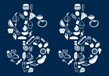 Dollar signs filled with food.