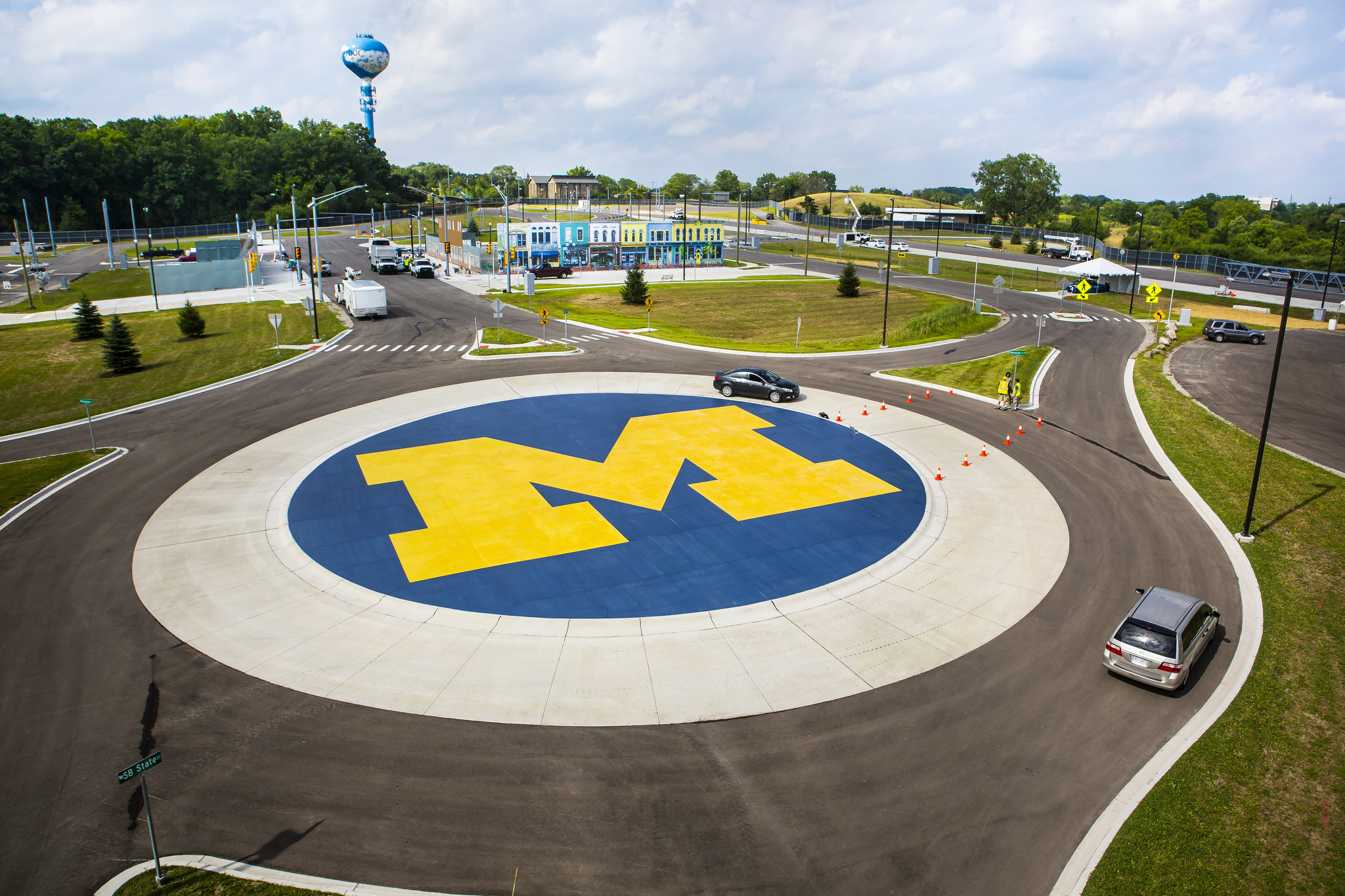 MCity is the world's first controlled environment designed for the testing of autonomous vehicles that communicate with each other. Image credit: Joseph Xu, Michigan Engineering