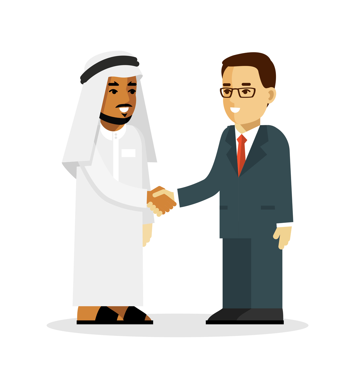 Illustration of two men shaking hands. (stock image)