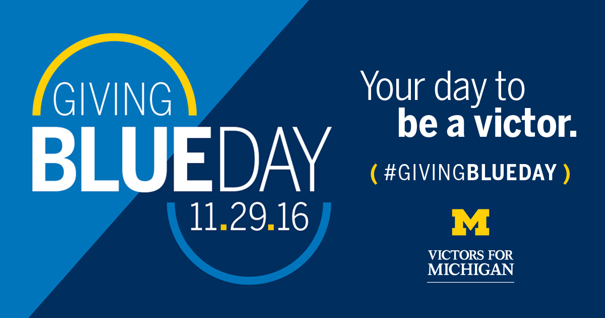 Graphic promoting the Giving Blueday initiative on November 29th.