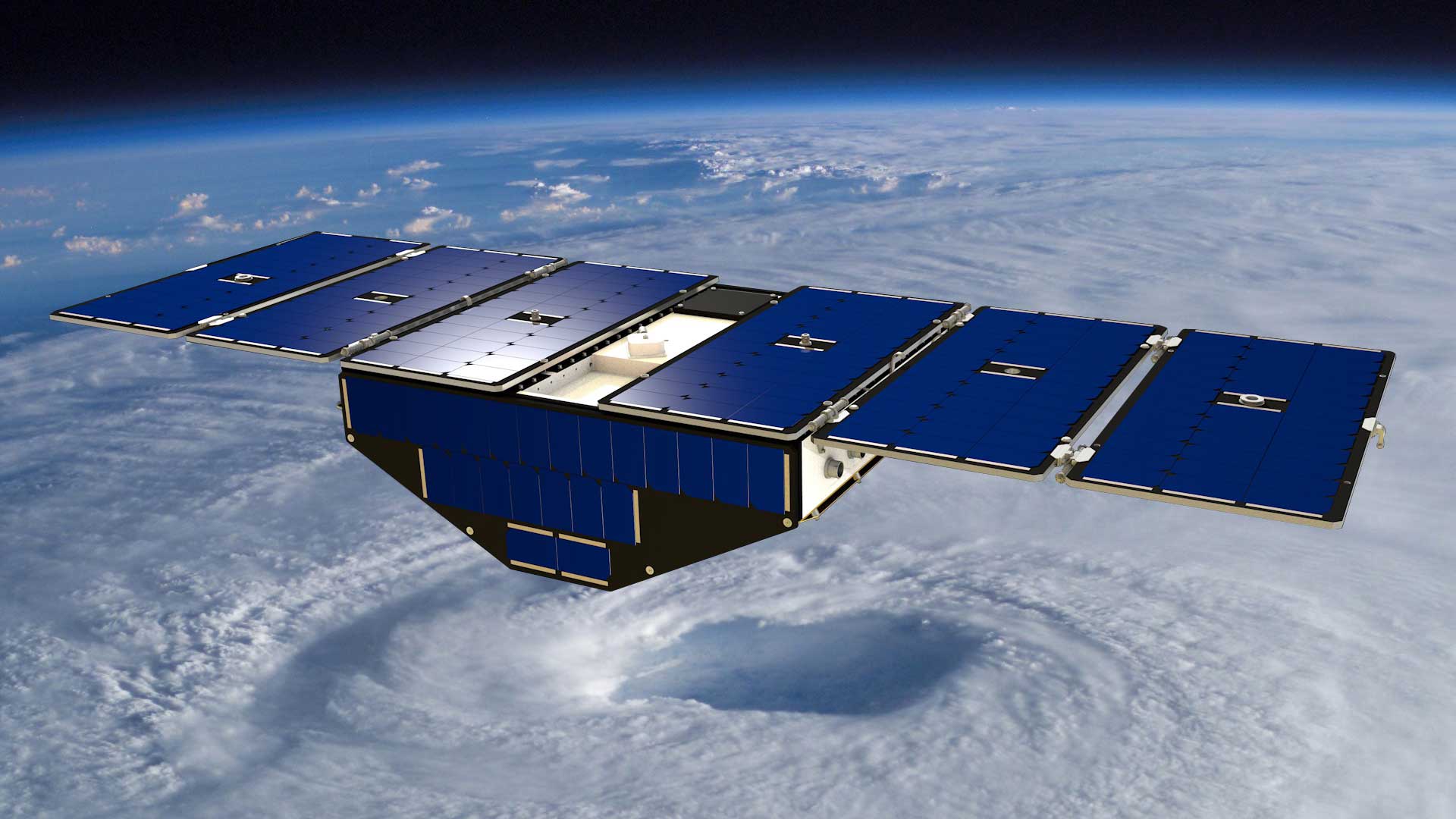 CYGNSS in orbit art concept. Image courtesy: NASA