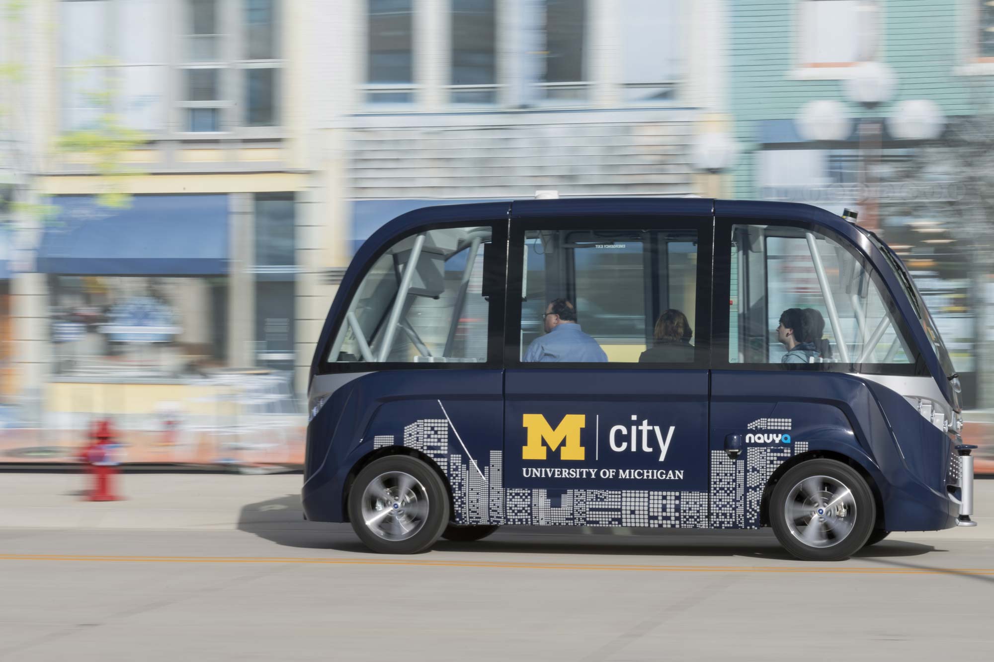 The driverless shuttle at Mcity. Image credit: Roger Hart, Michigan Photography