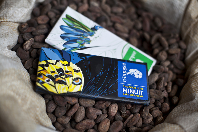Askanya Chocolate product in the first bean-to-bar chocolate factory in Haiti. Image credit: Marcin Szczepanski