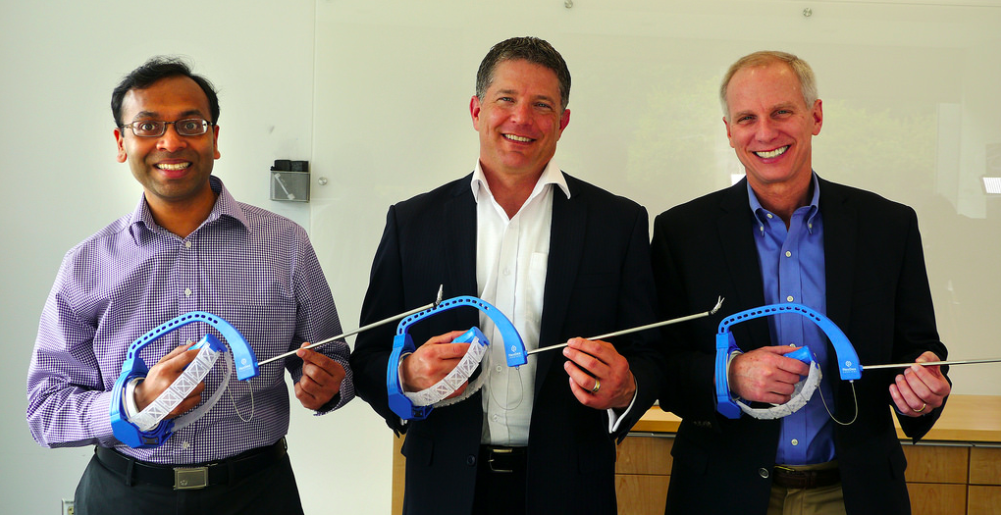 FlexDex co-founders (from left), Shorya Awtar, Greg Bowles and James Geiger. Image credit: Marcin Szczepanski