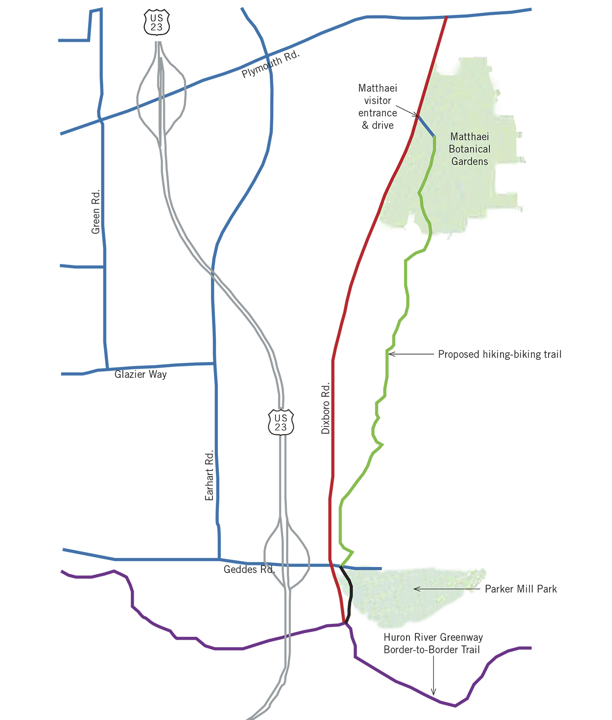 Dixboro road trail map.