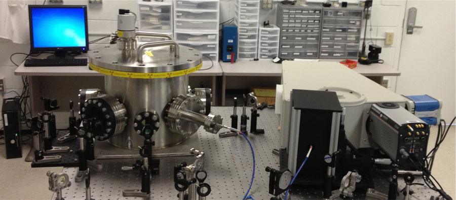 The optical setup for the experiment that distinguished between uranium-235 and uranium-238 using a laser. Credit: Jovanovic lab, Pennsylvania State University.