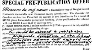 A sample of Dumond's hate mail. (Image courtesy of U-M's Bentley Historical Library.)