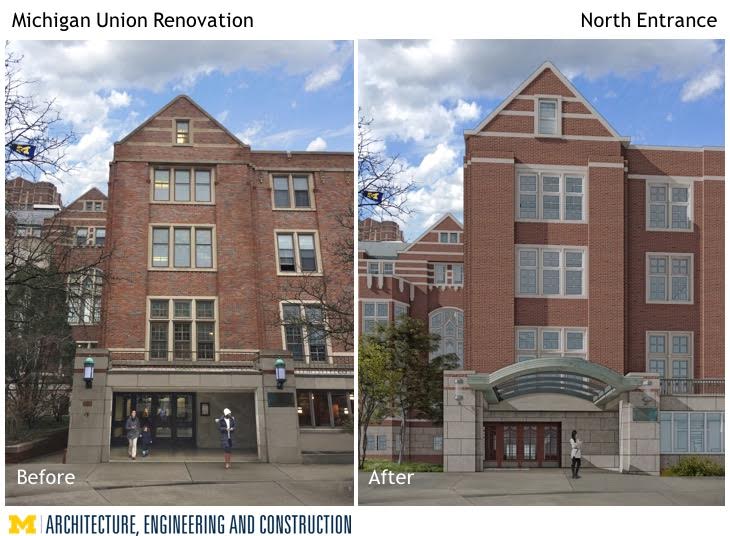 An artist rendering of the entrance renovation of the Union.