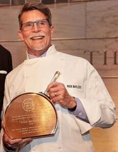 Rick Bayless with his Julia Child Award, 2-16. (Paula J. Johnson, Smithsonian Archive.)
