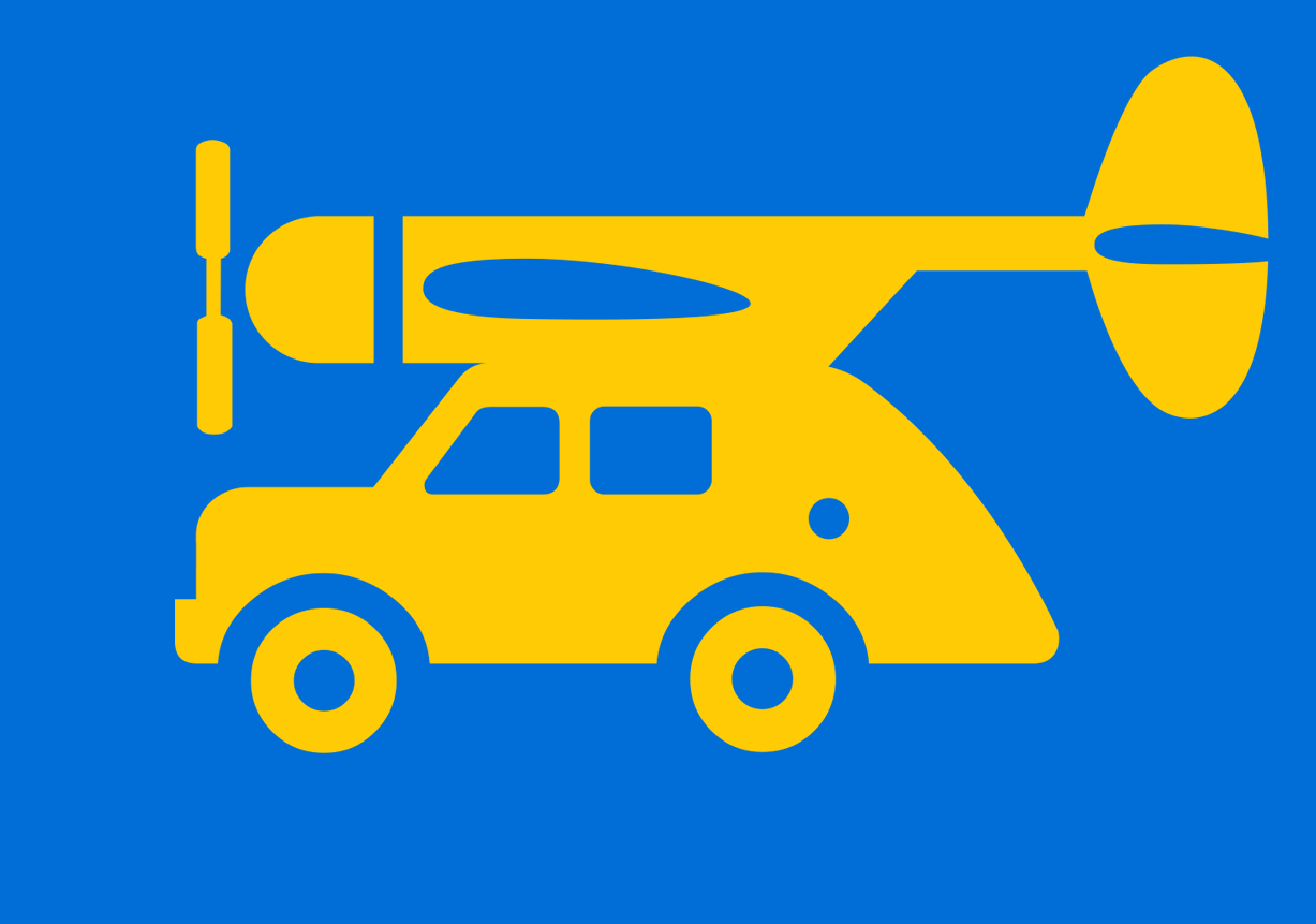 Flying car icon via The Noun Project