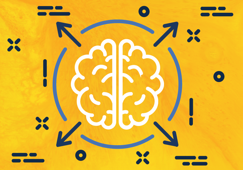 An illustration of an expanding brain.