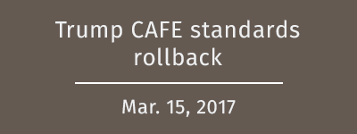 Trump rollbacks on CAFE standards