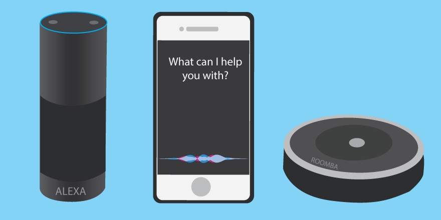 Illustration of voice-controlled devices.