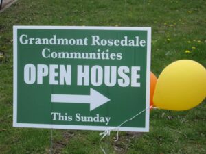 Grandmont Rosedale Communities open house sign. Image Credit: Nathanael Rieger