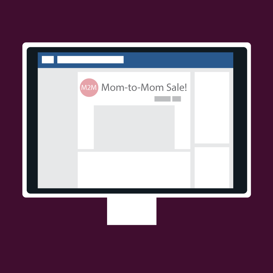 Illustration of a Facebook Mom-to-Mom event page.